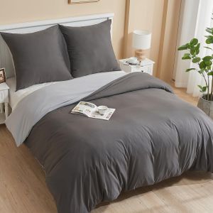 Tzf-Parure De Lit 3 Pièces En Microfibre 200 X 220 Cm Avec Housse De Couette 200 X 220 Cm Et 1 Taie D'oreiller 80 X 80 Cm Avec Fermeture Éclair - Doux Et Moelleux - Pour Toutes Les Saisons - - Neuf