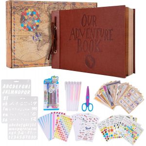 Kalanka-Our Adventure Book Album Photo Scrapbooking 80 Pages, Livre De Voyage A Remplir Scrapbook Avec Kit D'accessoires De Bricolage De Luxe Pour Anniversaire, Mariage, Noël, Cadeau De Saint Valenti - Neuf