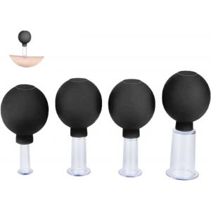 Kal-Pièces Ensemble De Thérapie Par Ventouses Pour Le Visage, Tasse En Plastique Ventouses Sous Vide,Pour Massage -Avec Forte Puissance D'aspiration -Avec Boule D'aspiration Contre Les Tensions L - Neuf