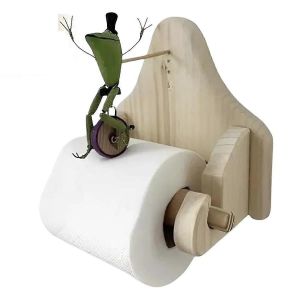 Porte-papier toilette grenouille a velo, porte-rouleau de papier toilette mural amusant, grenouille WC - Neuf
