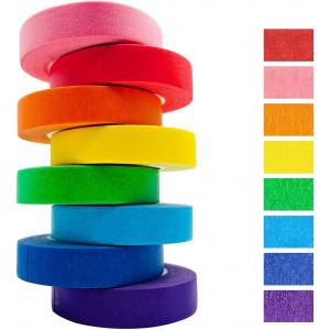 Iridescent Ruban Adhésif Décoratif 8 Rouleaux,Ruban De Masquage Ruban Adhésif 15 Mm X 13 M,Ruban De Peintre,Ruban Papier Pour Artisanat,Décoration,Fournitures Scolaires - Neuf