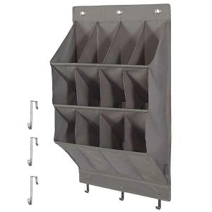 12 Poches Chaussures Organisateur Rack Organisateurs Suspendus Économiseur D'espace Suspendu Au-Dessus De La Porte Derrière Le Placard Organisateur Cintre Sacs De Rangement - Neuf