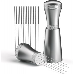 Wdt Tool Distributeur De Caf&eacute; Amovible Avec Support Avec 7 Aiguilles &Agrave; Expresso 0,3 Mm En Aluminium Wdt Tool Espresso Coffee Distributor,Cadeaux Pour Baristas (Argent).[U516] - Neuf