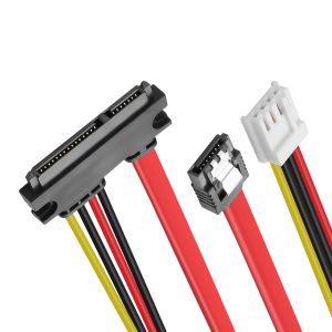 KALANKA-C&acirc;ble d'alimentation de donn&eacute;es pour disque dur int&eacute;gr&eacute;, mini Ph2.0 4 broches femelle et SATA 3.0 m&acirc;le vers SATA 22 broches (7 + 15 broches) C&acirc;ble de donn&eacute;es SATA 3 6 Go/s - Neuf