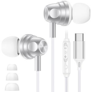 MEVRONISSHOP-Ecouteur Filaire USB C pour iPhone 17 Air 16 15 Pro Max, Intra &Eacute;couteur Filaire USB C &Eacute;couteurs Casque Type C pour Samsung Galaxy S25 Ultra S24 S23 FE S22 S21 A16 A17 A25 A26 A35 A36 A54 - Neuf