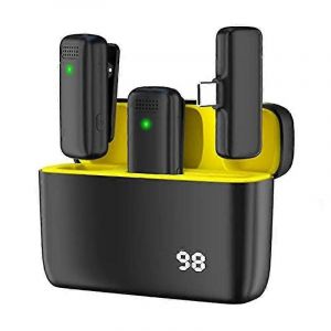 Microphone cravate sans fil professionnel pour Android avec étui de chargement,Plug and Play - Auto Sync - Neuf