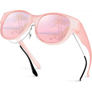 Kalanka-Polarisées Surlunettes De Soleil Femme Homme, Sur Lunette De Soleil Polarisée Avec Protection Uv400, Lunette Polarisante Avec Cadre Rond Tr90 Pour Cyclisme Pêche Conduite Voyage Sport - Neuf