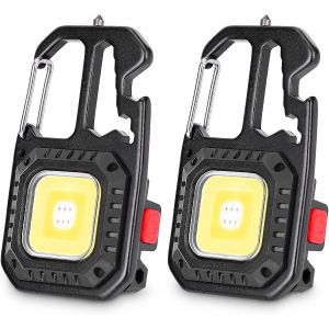Hljhj-Lot De 2 Mini Lampes De Poche Led 800 Lumens, Lampe De Travail Portable, Porte-Clés, 7 Modes, Lampes D'inspection Rechargeables Par Usb, Avec Tournevis, Pour Urgence, Réparation, Camping - Neuf