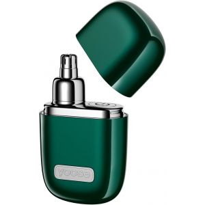 Oayew-Tondeuse Nez Oreilles Homme En Alliage - Rasoir Nez, Rechargeable Usb-C, Ipx7 Etanche, Sans Douleur, 10 000 Rpm Moteur, Lames &Agrave; Double Bord Avec, Ciseaux Pour Nez Et Oreilles, Indolore. (Vert) - Neuf