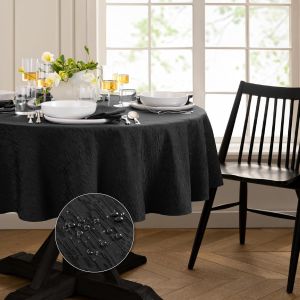 SJZG-Home Fashions Nappe Ovale Continental &Agrave; Texture Solide, R&eacute;sistante &Agrave; L'Eau Et Aux Taches, 152,4 X 213,4 Cm, Noir - Neuf