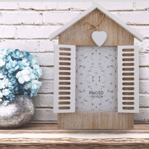 HJLIAN Cadre photo vintage de style europeen en forme de maison, decoration de bureau, ornement, accessoires de photographie - Neuf