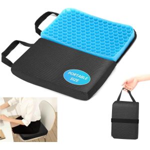 Coussin Gel Pliable,Coussin Ergonomique Assise 40*30*2.5cm Coussin De Chaise Portable Coussin Anti Escarres Fessier,Réduire La Pression Orthopédique Pour Voiture/Bureau/Maison/Fauteuil Roulant - Neuf