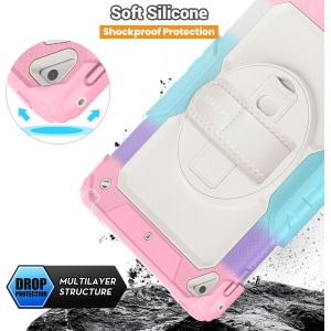 Coque Pour Ipad 6/5&egrave;me G&eacute;n&eacute;ration 2018/2017, Coque Pour Ipad Air 2, Coque Pour Ipad Pro 9.7, Coque Antichoc Avec Film De Protection, Coque 3 Couches [Full Body Robuste], Camo Rose - Neuf