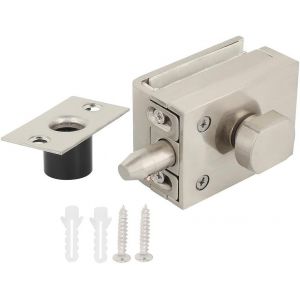 ChenQuanSarl-Loquet De Porte En Verre, Serrure De Porte En Verre En Alliage De Laiton + Zinc, Serrure De Serrure De Sol En Verre De 8 À 12 Mm DÉpaisseur, Pour Salle De Bain, Toilettes, Magasin, Burea - Neuf