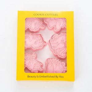 Ensemble De Moules &Agrave; Biscuits Licorne En Plastique Alimentaire Sans Bpa - Lot De Six Mod&egrave;les Vari&eacute;s Pour D&eacute;corations Gourmandes - Neuf