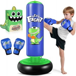 Asfasfq-Sac De Boxe Pour Enfants, Gonflable Sac De Boxe Enfant 120cm - Idéal Pour Karaté, Taekwondo, Cadeau Parfait Pour Garçons & Filles De 3 À 8 Ans - Neuf