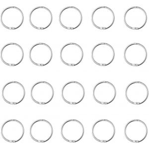 20 Pcs Anneaux De Reliure 25mm Anneaux Articul&eacute;s M&eacute;talliques Pour Livre Classeur Porte-Cl&eacute;s Cahier Scrapbooking &Agrave; Bloc-Note Bricolage Albums - Neuf