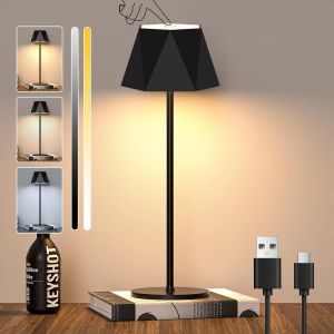SHIBA-Lampe de Table Sans Fil LED Lampe de Table à Batterie Tactile Dimmable, Lampe de Table à Batterie Rechargeable avec USB-C, L[4 - Neuf