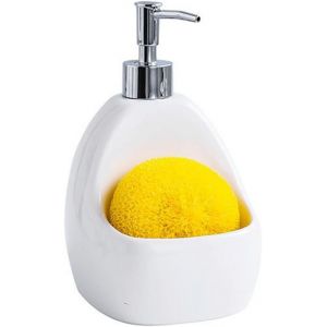 KAL-Distributeur De Savon En Céramique De 450 Ml Avec Pompe, Distributeur De Savon À Pompe Avec Porte-Savon, Distributeur De Lotion Liquide Rechargeable Pour Lavage À La Main Pour Salle De Bain, - Neuf