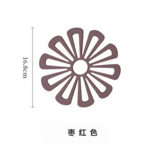 Porte-pot de cuisine en forme de fleur,support pour casseroles et poêles chaudes,isolation de cuisine,coussin chaud Cowijk pour plats,polymères,offre-Jujube Rouge-16.8cm - Neuf