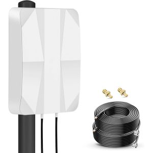 SUBZONAL-Nelawya 4G LTE 5G Panel Antenna Outdoor Mimo Directional Antenna 700-2700 | 3300-3800 MHz Antenne jusqu'à 12dBi avec câble de 10 mètres Connecteur TS9 SMA Compatible avec - Neuf