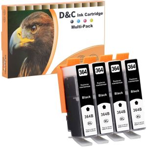 364Xl Cartouches D'Encre Pour Hp 364 364 Xl Compatibles Avec Les Cartouches D'Encre Hp Photosmart 5520 5510 5520 5524 Deskjet 3520 Officejet 4622 4622, 5510 5520 5524 6520 5515 7520 (4 Noir) - Neuf