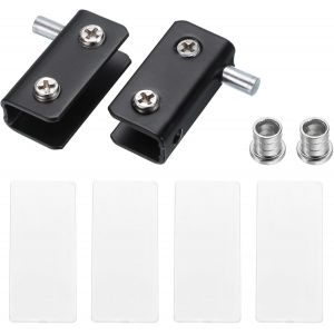 Ajustable Verre Porte Charni&egrave;res Pince, 1 Paire Inox Acier Armoire Verre Porte Pivot Charni&egrave;re Agrafe pour 5-8mm &Eacute;paisseur Verre, Noir 40x10x20mm - Neuf