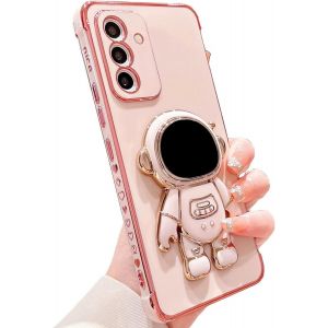 Kal-Coque Pour Samsung Galaxy A14 5g/4g Silicone Etui Coque Avec Astronaute Support Béquille Housse Motif Coeur Dessin Case Tpu Souple Fine Coloré Antichoc Étui Pour Samsung Galaxy A14 5g/4g,Rose - Neuf