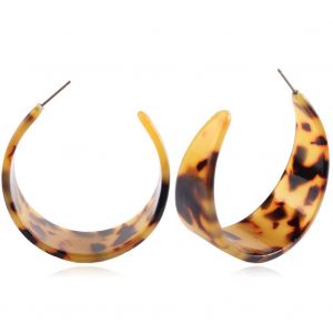 Boucles D'oreilles Leopard En Alliage De Resine Antiallergique, Tendance Et Tendance, Motif Leopard Fonce - Neuf