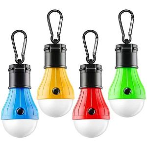 Lot De 4 Lanternes De Camping Led Portables Avec Crochet &Agrave; Clip &iquest; Lampes Polyvalentes Et R&eacute;sistantes Aux Intemp&eacute;ries Pour Les Aventures En Plein Air Et Les Urgences - Neuf