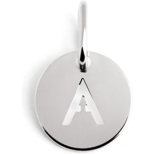 Kal-- Mini Medallion Letter Argent. Pendentif Initiale En Argent Sterling Avec Finition Plaqu&eacute;e Rhodium. &Agrave; Combiner Avec Un Collier. Bijoux Pour Femme. Lettre A-Z. - Neuf