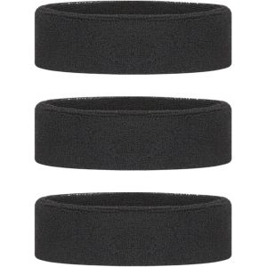 Lot De 3 Bandeaux Noirs Absorbant La Transpiration, Bandeaux De Sport Pour Hommes Et Femmes, Accessoires De Sport Et De Fitness, Adaptés Pour La Course, Le Yoga, Le Fitness, Le Tennis, Le Basketball, - Neuf