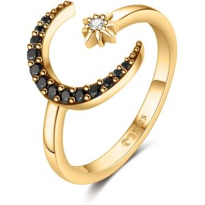 Kahfl-Bague En Argent Pour Femme Avec Un Croissant De Lune.Bague Pour Femme En Argent Plaqu&eacute; En Argent Ou Or.Bijoux Femme Id&eacute;al Pour Le Couple,Les Cadeaux Pour Le M&egrave;re,Fille...Bague - Neuf