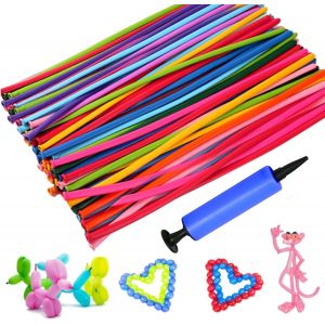 200 Pièces Ballons Magique, Longs Ballons Avec Pompe, Sculptureballon, Ballon Modelisation, Ballon Modèle, Pour Anniversaire Des Enfants, Mariage Et Fête - Neuf