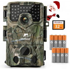Camera de Chasse,4K HD Camera Chasse Infrarouge Vision Nocturne Animaux Piege Cam&eacute;ra Photographique avec 8 Batterie et Carte m&eacute;moire Suiveuse Exterieur &eacute;tanche No Glow Invisible - Neuf