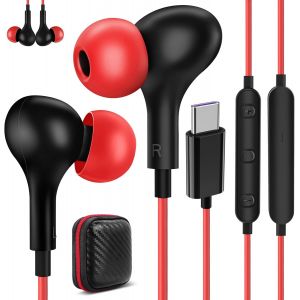 LORANKA-&Eacute;couteurs USB C pour Samsung A36 A56 A16 A26 5G A55 Galaxy S24 FE S25 Ultra, Magn&eacute;tiques Intra-auriculaires Filaire Casque Type C avec C&acirc;ble Microphone pour iPhone 16e 15 Pro Pixel 9 9a Xiaom - Neuf