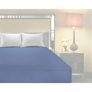 Drap Housse - 100% Coton - Bleu Ciel - 140 X 190 Cm - Bonnet 25 Cm - Uni - Neuf