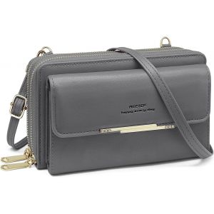 RFCBC-Sac Téléphone Portable Femme RFID Blocage Portefeuille Femmes Petit Sac Bandoulière Grande Capacite Porte Monnaie Femme en Cuir Pochette Telephone Portable avec Porte-Cartes etBandoulière - Neuf