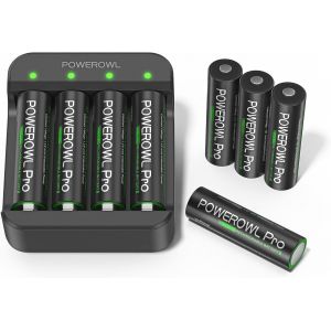 8 Aa Piles Au Lithium Avec Chargeur De Batterie, Haute Capacité Longue Durée 1,5 V Aa Pour Appareils High-Tech - Neuf
