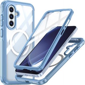 LORANKA-Magn&eacute;tique &Eacute;tui pour Samsung Galaxy A56/A36 5G, Compatible avec Mag-Safe, Coque 360 Samsung A56/A36 avec Protecteur D'&eacute;cran, R&eacute;sistant aux Rayures Armure Antichoc Case, Bleu Clair - Neuf