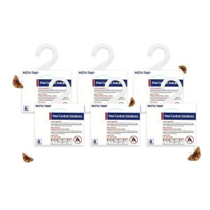 Lot de 6 plaques de glu &agrave; ph&eacute;romones pour pi&eacute;ger les mites des v&ecirc;tements et des aliments - Neuf