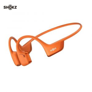 SHOKZ OpenRun Pro 2 Mini casque de sport à Conduction osseuse, écouteurs sans fil à oreille ouverte avec Bluetooth 5.3, micros anti-bruit, IP55 étanche, Charge rapide USB-C, Orange - Neuf