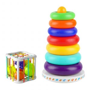 Jouet &Agrave; Empiler Aux Couleurs Vives Pour Tout-Petits, Am&eacute;liorant La Motricit&eacute; Fine, La Pens&eacute;e Logique, Jeu De Soci&eacute;t&eacute;, Jouet Cognitif Sensoriel Aux Couleurs-2101 Sept Couleurs Ra - Neuf
