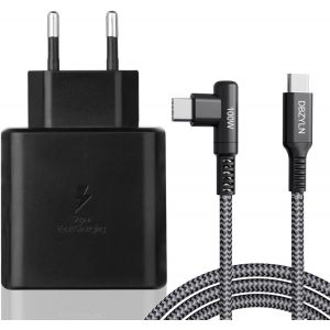 45W Usb C Chargeur Rapide Avec C&acirc;ble Compatibles Avec Samsung Galaxy S24 Ultra, S23 Ultra, S22 Ultra, Note20, Note10, S21, S20, Tab S7, Tab S8, Tablette Chargeur Secteur Usb C-Noir - Neuf