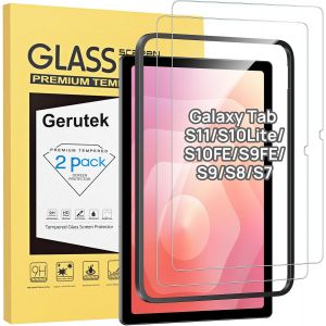 TRAHOO-[Lot de 2 Verre Tremp&eacute; Pour Samsung Galaxy Tab S11/S10 Lite/S10 FE/S9 FE 10.9"", Protection &Eacute;cran Pour Galaxy Tab S9/S8/S7 11"", Cadre d'installation inclus, 9H Duret&eacute;, Anti Rayures, Sans Bulles - Neuf