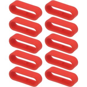Kal-10pcs Boucles De Bracelet De Montre En Silicone Anneaux De Fixation De Remplacement En Silicone Support De Montre Pour Bracelet De Montre De 22mm De Largeur, Rouge - Neuf