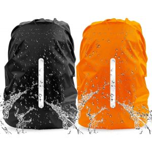 ERYI-Lot De 2 Housses De Pluie Pour Sac À Dos Avec Bandes Réfléchissantes, 30-40 L, Housse De Sac À Dos Réfléchissante, Imperméable, Pour L'Extérieur, La Randonnée, L'Équitation, L'Escalade, Le - Neuf