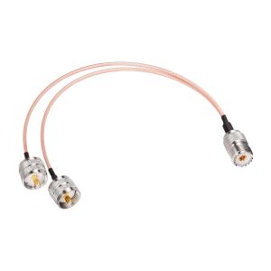 Câble Diviseur UHF SO239 vers Double PL-259, Faible Perte (30cm RG316), pour Radio HAM & CB, Analyseur d'Antenne, Charge Factice, Mètre SWR, etc. - Neuf