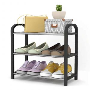 Petit support à chaussures,support à chaussures à 3 niveaux,organisateur léger multifonctionnel,support à chaussures empilable en métal robuste pour placard,salon,chambre B - Neuf