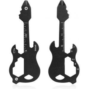 Letnerny-12 En 1 Ouvre Bouteilles Porte-Cl&eacute;s, Mini Porte Cl&eacute;s Multi-Outils Pendentif En Acier Inoxydable, Outils Multifonctions 12 Fonctions, Cadeau Gadget Guitare Cool Pour Homme - Neuf